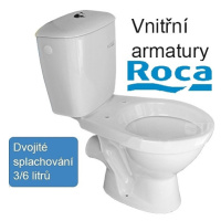 Eco produkty Kombinovaný klozet EP - vodorovný, vybavený armaturami Roca