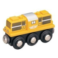 Vláček dřevěné vláčkodráhy Maxim Dieselová lokomotiva -žlutá