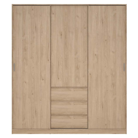 Šatní skříň v dekoru dubu s posuvnými dveřmi v přírodní barvě 177x200x60 cm Naia – Tvilum