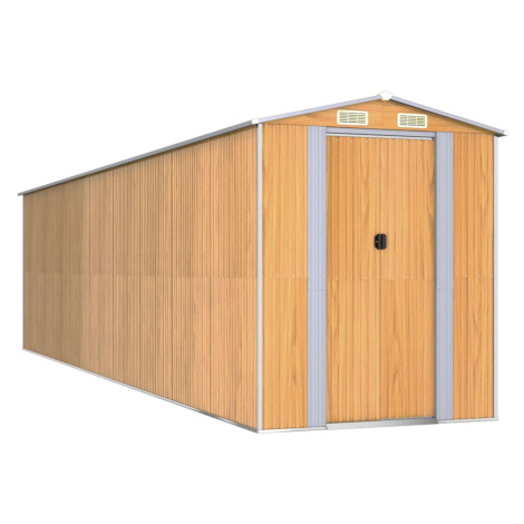 vidaXL Zahradní kůlna světle hnědá 192x772x223 cm pozinkovaná ocel