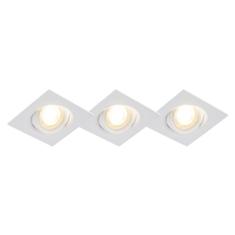 Sada 3 vestavných bodových světel bílá včetně LED 3-stupňově stmívatelné - Miu QAZQA