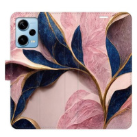 iSaprio flip pouzdro Pink Leaves pro Xiaomi Redmi Note 12 Pro+ 5G