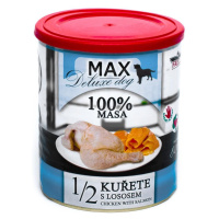 Max Deluxe Dog 1/2 kuřete s lososem konzerva pro psy 800g