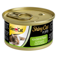 GimCat ShinyCat v želé, 24 x 70 g Kuře s papájou