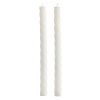 TWISTED Sada lesklých svíček 2 ks 25,5 cm - bílá