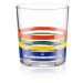 4-dílná sada sklenic na vodu United Colors of Benetton / 330 ml / barevné pruhy / transparentní