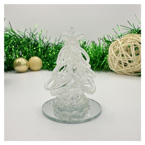 Svítící vánoční dekorace - bílý stromek
