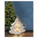 SOLIGHT 1V45-T LED vánoční stromek, dřevěný dekor, 6LED, teplá bílá, 2x AAA