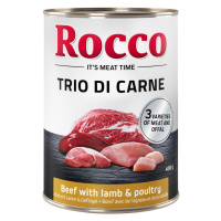 Rocco Classic Trio di Carne - 6 x 400 g - 5 + 1 zdarma - hovězí, jehněčí a drůbeží