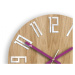 ModernClock Nástěnné hodiny Slim Mit hnědo-fialové