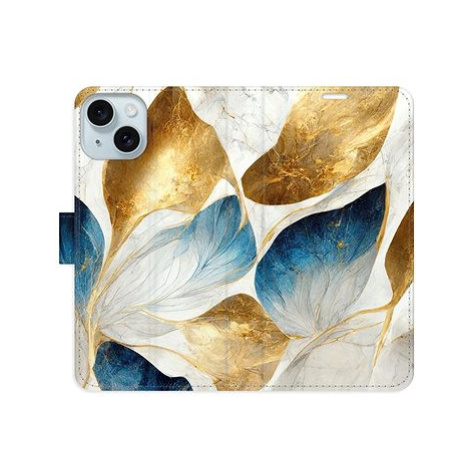 iSaprio GoldBlue Leaves pro iPhone 15 Plus