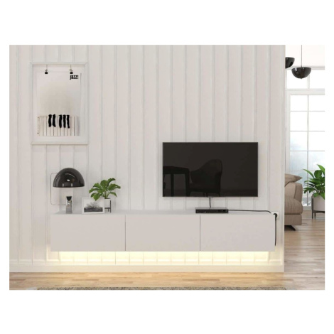 Casarredo Televizní stolek s LED osvětlením DEKARA bílá