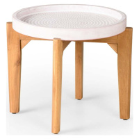 Zahradní stolek s růžovou betovonou deskou Bonami Selection Bari, ø 55 cm