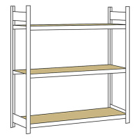 SCHULTE Širokorozpěťový regál, s dřevotřískovou deskou, výška 2000 mm, rozpětí 1500 mm, základní