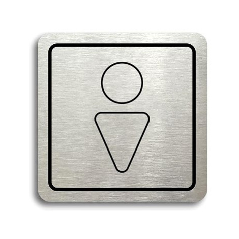 Accept Piktogram "WC muži III" (80 × 80 mm) (stříbrná tabulka - černý tisk)