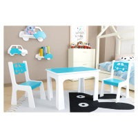 ID Dětský stůl a dvě židličky - modré autíčko