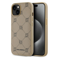 Pouzdro Karl Lagerfeld PU Karl Heads Pattern Magsafe zadní kryt Apple iPhone 14 Beige