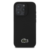 Lacoste Iconic Petit Pique Woven Logo MagSafe Zadní Kryt pro iPhone 16 Pro Black