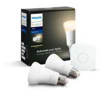PHILIPS HUE Hue Bluetooth LED White základní sada LED žárovka 2xE27 A19 9W 806lm 2700K + Bridge