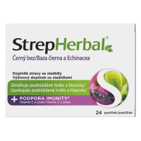 StrepHerbal Černý bez a Echinacea 24 pastilek