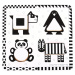 Bigjigs Toys Dřevěné vkládací puzzle černobílé tvary