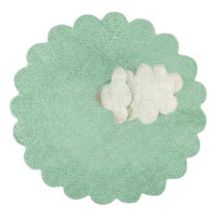 Přírodní koberec, ručně tkaný Puffy Sheep 140 × 140 kytka cm