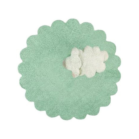 Přírodní koberec, ručně tkaný Puffy Sheep 140 × 140 kytka cm Lorena Canals