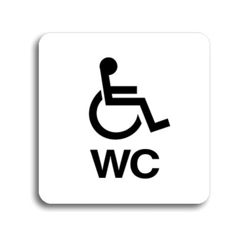 Accept Piktogram "WC invalidé" (80 × 80 mm) (bílá tabulka - černý tisk bez rámečku)