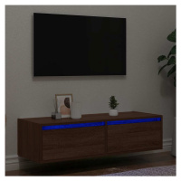 vidaXL TV skříňka s LED osvětlením hnědý dub 100X35,5x25 cm