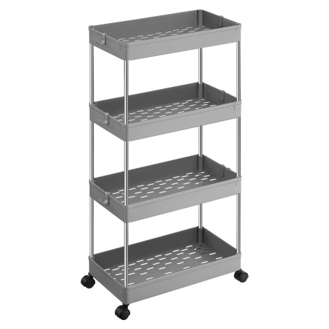 Songmics Pojízdný vozík Tulla 40 cm světle šedý