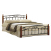 Manželská postel DOLORES, dřevo třešeň/černý kov, 160x200