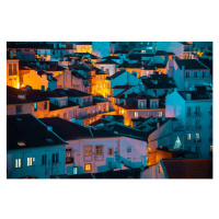 Fotografie Density of row houses in Lisbon old town, Chanachai Panichpattanakij, 40 × 26.7 cm