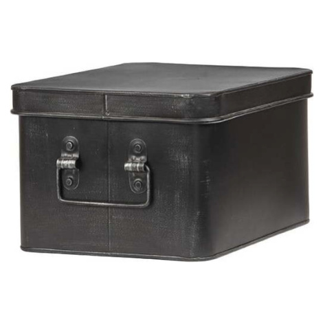 Černý kovový úložný box LABEL51 Media, šířka 27 cm
