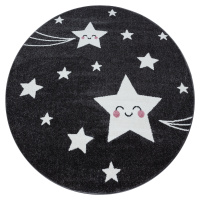 Ayyildiz koberce Dětský kusový koberec Kids 610 grey kruh Rozměry koberců: 120x120 (průměr) kruh