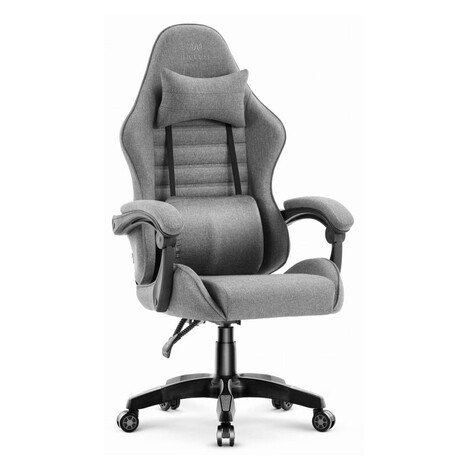 Šedé látkové herní křeslo HELLS CHAIR HC-1003 2.0