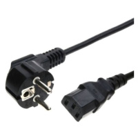 Síťový napájecí kabel PC 2m N5/863107-1-2/2 3x1 černá úhlová vidlice/konektor IEC320 rovný