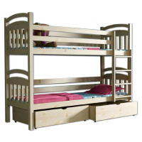 ATAN Patrová postel PP 003 bez povrchové úpravy, 80x 180cm, úložné prostory