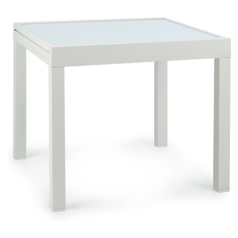Blumfeldt Pamplona Extension, zahradní stůl, 180 x 83 cm max., hliník, sklo, bílý