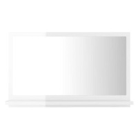 Koupelnové zrcadlo bílé vysoký lesk 60x10,5x37 cm dřevotříska 804568