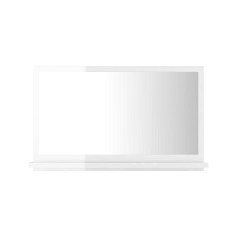 Koupelnové zrcadlo bílé vysoký lesk 60x10,5x37 cm dřevotříska 804568 SHUMEE