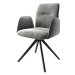 DELIFE Otočná židle Vinja-Flex šedý samet křížová podnož hranatá otočná černá