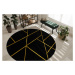 Dywany Łuszczów Kusový koberec Emerald geometric 1012 black and gold kruh - 200x200 (průměr) kru
