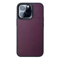 Lemory iPhone 14 Pro Max kožený kryt s podporou MagSafe purpurová
