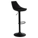 Černé barové židle s nastavitelnou výškou z imitace kůže v sadě 2 ks (výška sedáku 56,5 cm) – Ca
