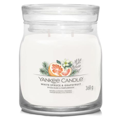 YANKEE CANDLE Signature Vonná svíčka střední 2 knoty White Spruce & Grapefruit 368 g