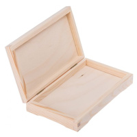 FK Dřevěná krabička plochá - 20,5x12x3,5 cm, Přírodní