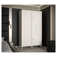 Šatní skříň Abi Calipso Jodelka Marmur Barva korpusu: Bílá, Rozměry: 120 cm, Dveře: Bílá + Bílý 