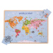 Bigjigs Toys Dřevěné puzzle WORLD MAP modré