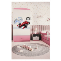 Kocot kids Dětská skříň Babydreams 90 cm závodní auto růžová