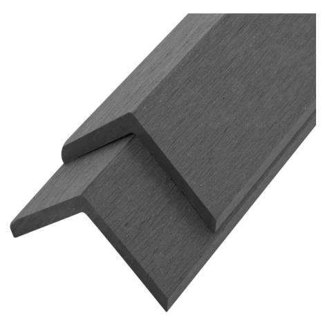 vidaXL Terasové rohové lišty 5 ks WPC 170 cm šedé